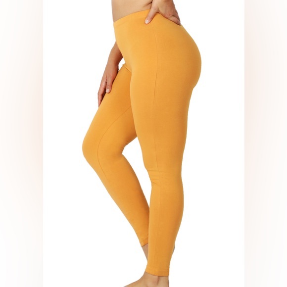 Mustard Microfiber Leggings - Picture 2 of 4